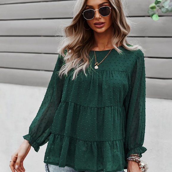 VINTAGE BOHO CHIC LAYERED BELL SLEEVED BLOUSE - Picture 4 of 9